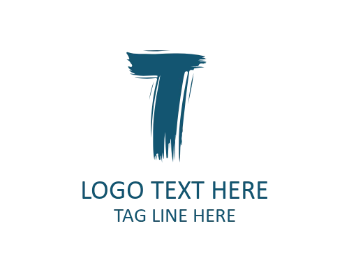 Fluid Brush Letter T Logo for Artistic Identity