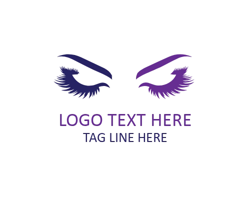  Fluttery Eye Lashes Logo for Cosmetics and Beauty Products