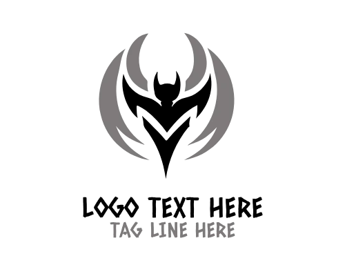 Flying Bat Silhouette Logo