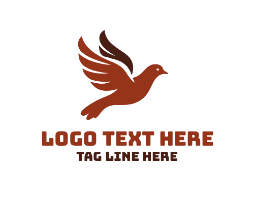 Flying Dove Peace Symbol Nature Logo