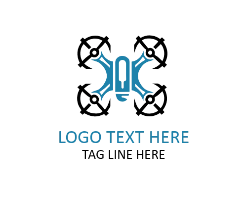 Flying Drone Logo for Aerial Photography and Tech Brands
