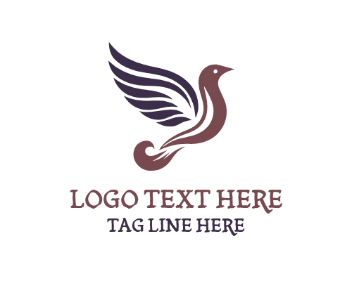 Flying Elegant Bird Logo