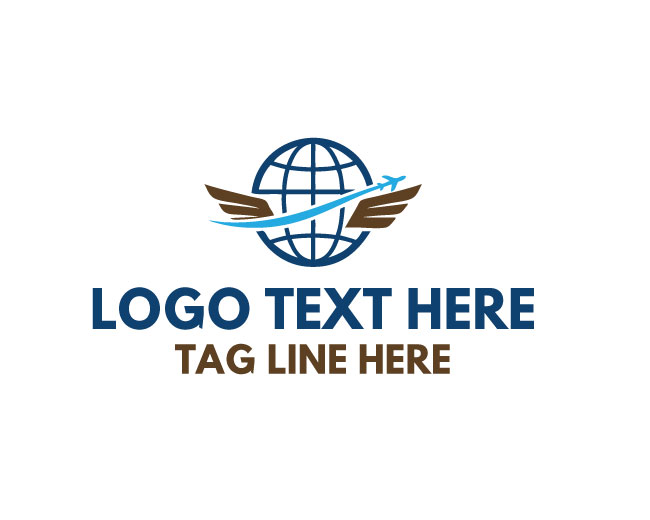  Flying Globe Aeroplane Logo