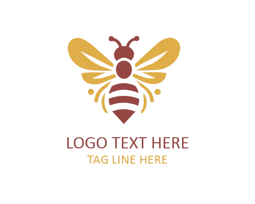 Flying Honey Bee Vector Logo