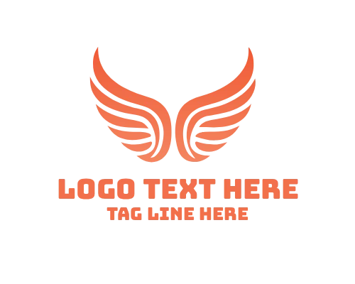 Flying Silhouette Wings Logo