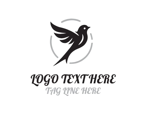 Flying Sparrow Outline Logo