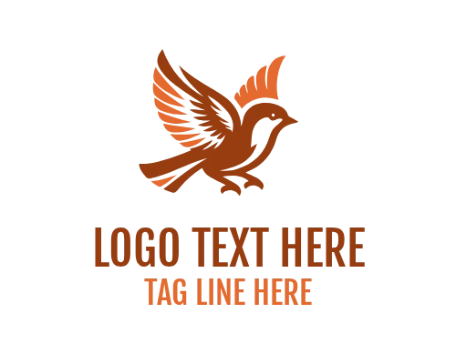Flying Sparrow Silhouette Logo