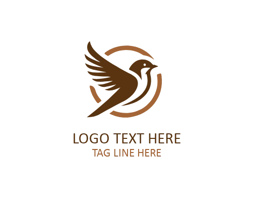 Flying Sparrow Silhouette Logo