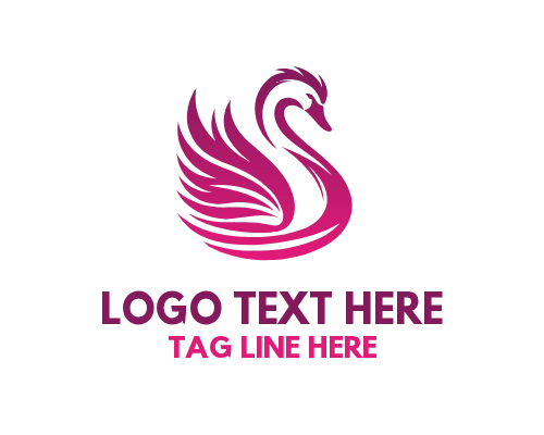 Flying Swan Bird Logo