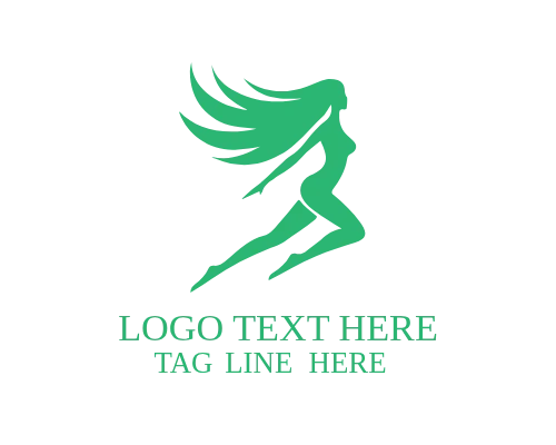 Flying Woman Logo Symbolizing Freedom and Independence