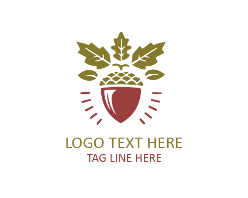 Forest Acorn Flat Logo for Woodland and Nature Brands