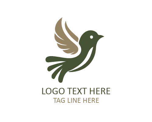 Forest Love Bird Flat Logo for Nature, Lifestyle, and Romantic Brands