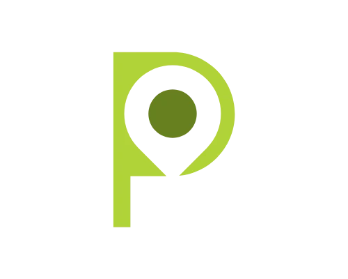 Luxury Letter P Locate Logo