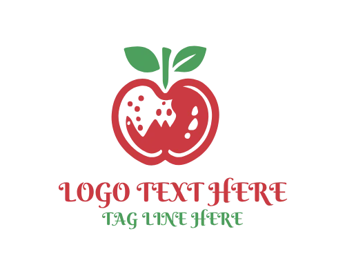 Fresh Apple Fruit Logo for Produce Market Branding