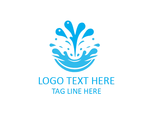 Fresh Aqua Drop Splash Logo for Clean Water Brands