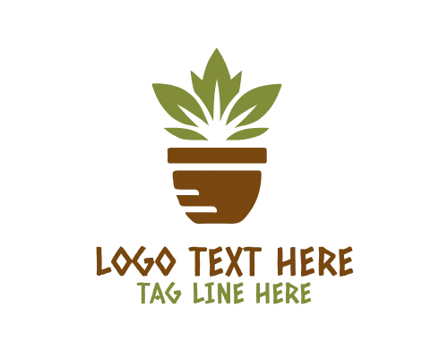 Fresh Botanical Plant Pot Logo
