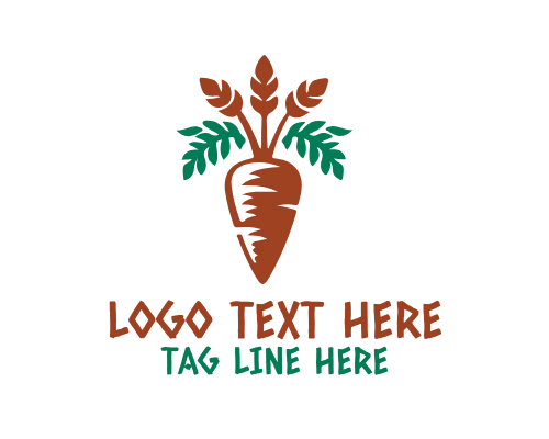 Fresh Carrot Healthy Vegetable Logo