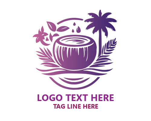 Fresh Coconut Logo for Organic Drinks, Food Brands, and Natural Identity