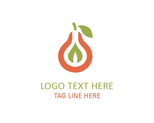 Fresh Flat Pear Logo for Healthy Branding and Modern Identity