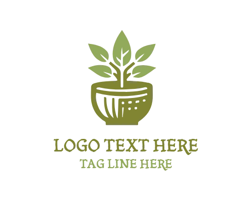 Fresh Green Plant Pot Logo