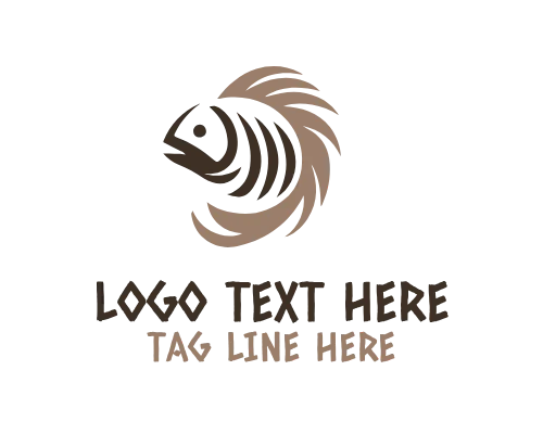 Fresh Market Linear Fish Logo