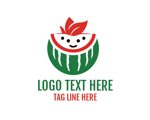 Fresh Natural Watermelon Fruit Logo