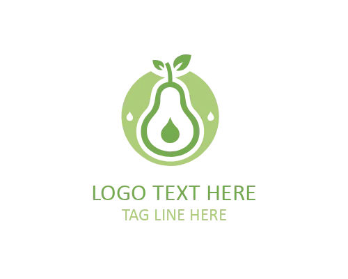 Fresh Organic Pear Emblem for Natural Food Brands