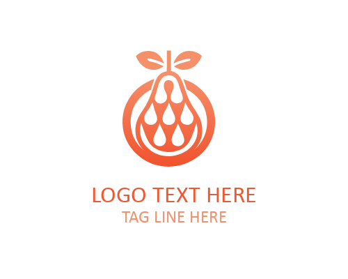 Fresh Organic Pear Logo for Natural Food Brands and Healthy Products
