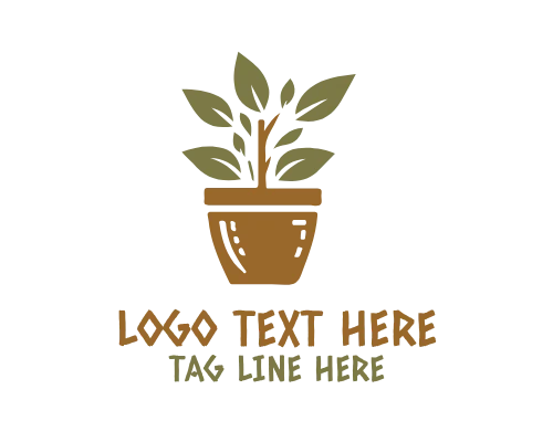 Fresh Plant Pot Growth Logo