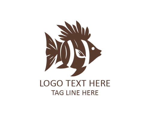 Freshwater Tropical Fish Flat Logo
