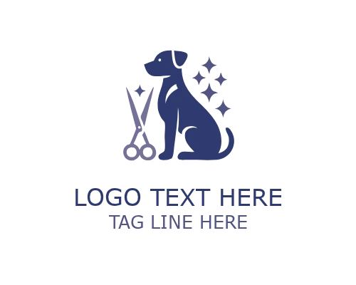 Friendly Dog Grooming Service Logo