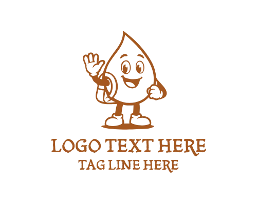 Friendly Drop Mascot Character Logo