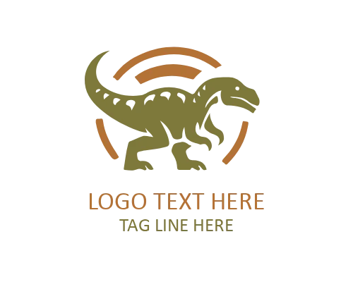 Friendly Green Dinosaur Logo for Eco and Kids Brands