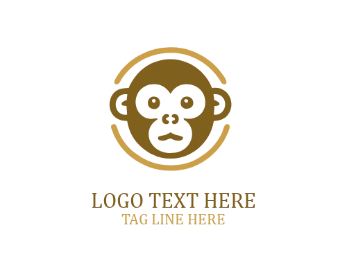 Friendly Jungle Face Monkey Logo