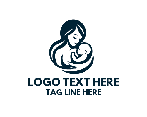 Friendly Mom and Baby Logo