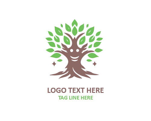 Friendly Tree Mascot Logo