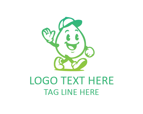 Friendly Water Drop Character Logo