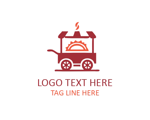 Fries and Potato Street Food Cart Logo for Fast Snacks
