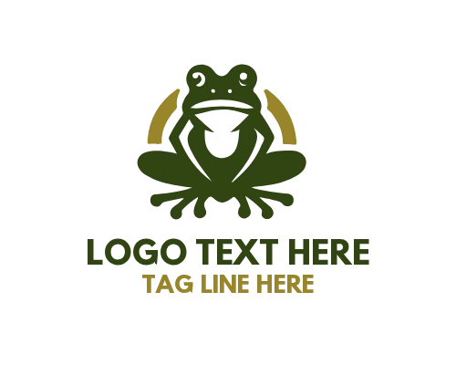 Frog Jumping into Pond Logo