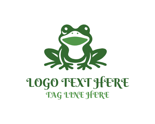 Frog on Lily Pad with Flowers Logo
