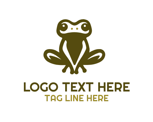 Frog with Umbrella Rainy Day Logo