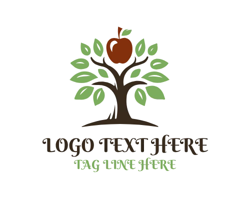 Fruit Tree apple Logo for Organic and Nature Branding