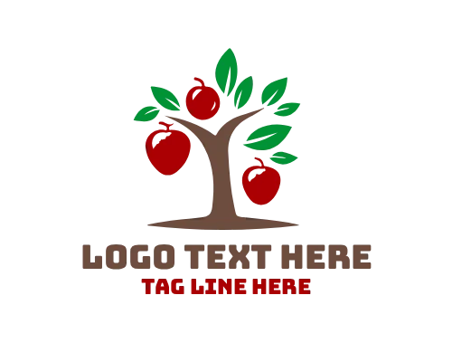 Fruit Tree apple Logo for Organic Product Branding