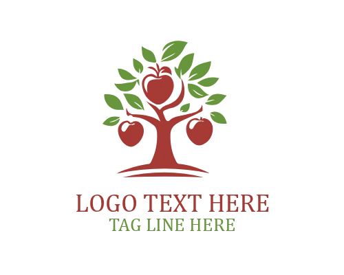 Fruit Tree Logo for Organic Farming and Agriculture Branding