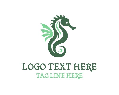 Fun Kids Style Sea Horse Logo