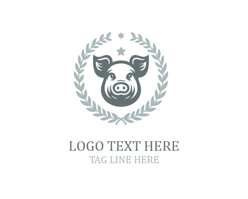  Fun Pig Cartoon Logo