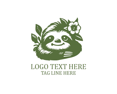  Funny Sloth Tongue Logo