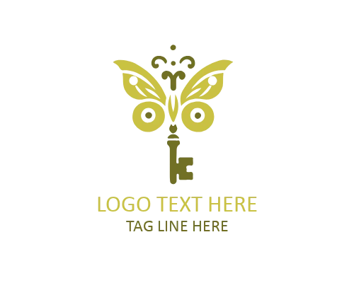 Futuristic Butterfly Key Logo