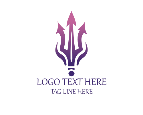 Futuristic Edge Trident Logo