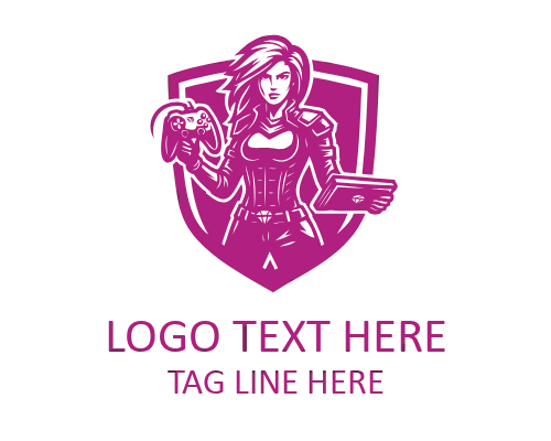 Futuristic Female Gamer Esports Mascot